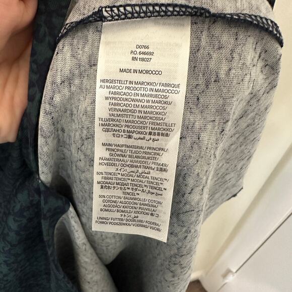 US 6P Boden Turquoise Print Long Sleeve Midi Dress NWT - Picture 6 of 6